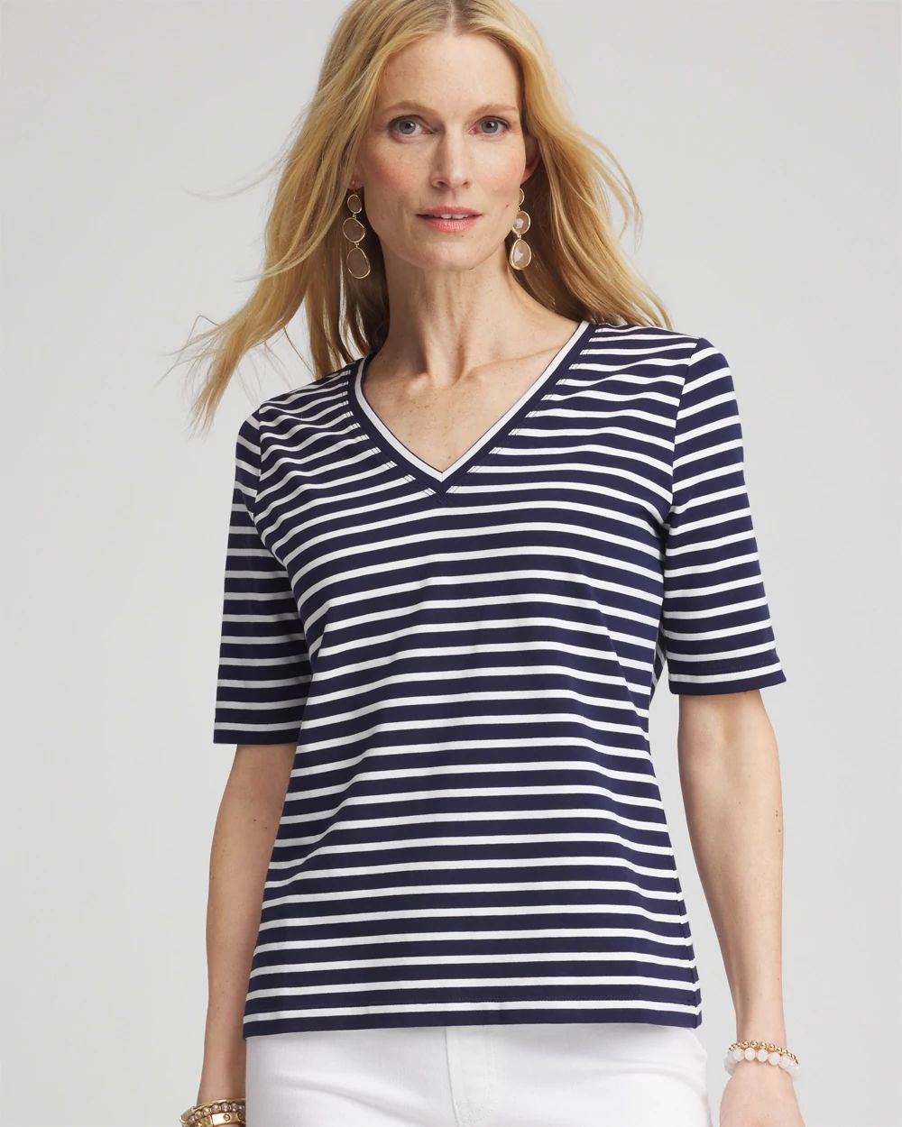 Striped V-Neck Perfect Tee