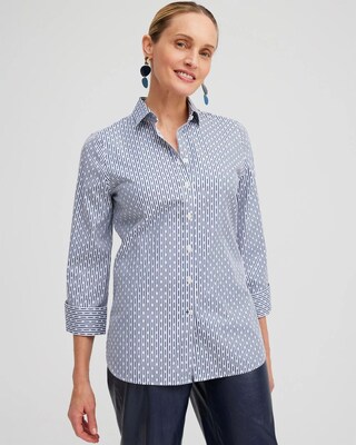 No Iron™ Stretch Dot Stripe Shirt