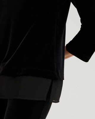 Travelers Collection Velvet Chiffon Hem Tunic