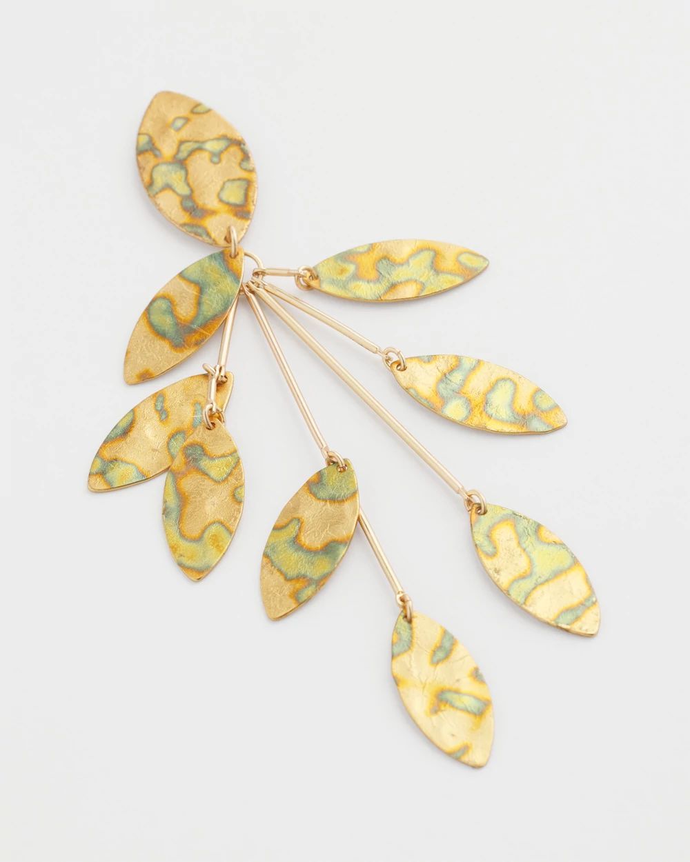 Golden Marble Petal Drop Earrings