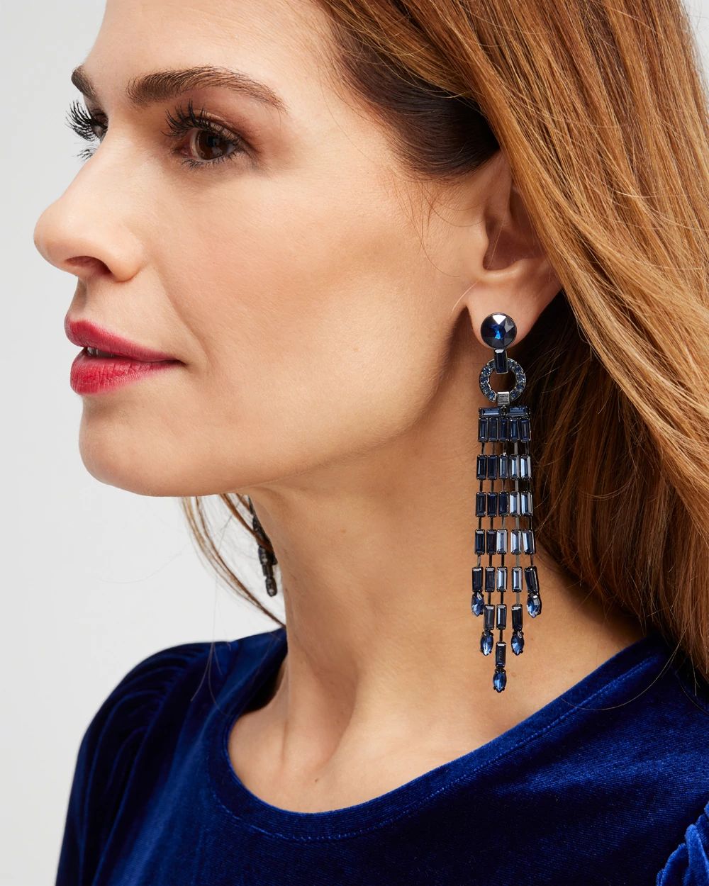 Blue Glitz Duster Earrings