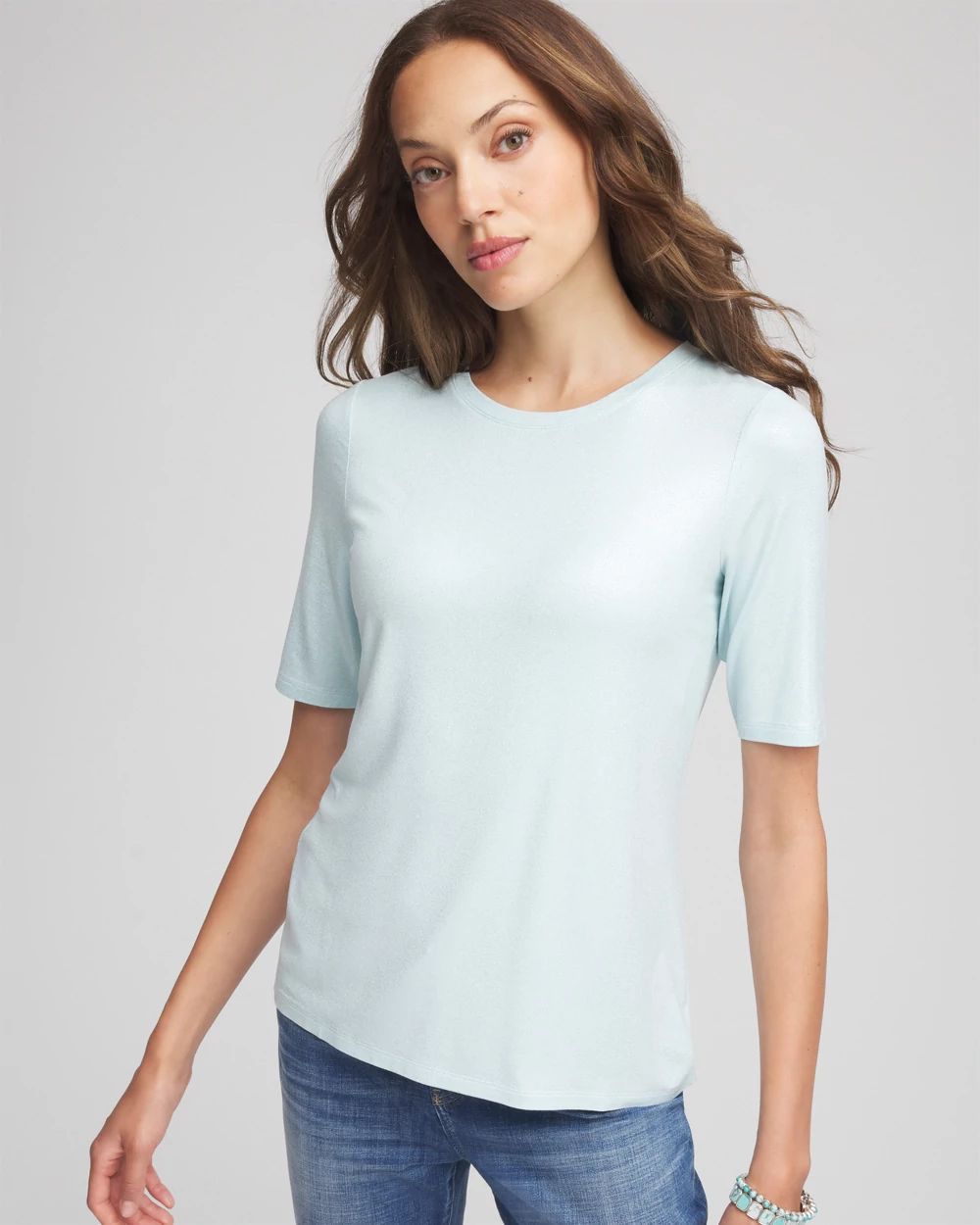 The Touch of Cool™ Foil Elbow Sleeve Layering Tee