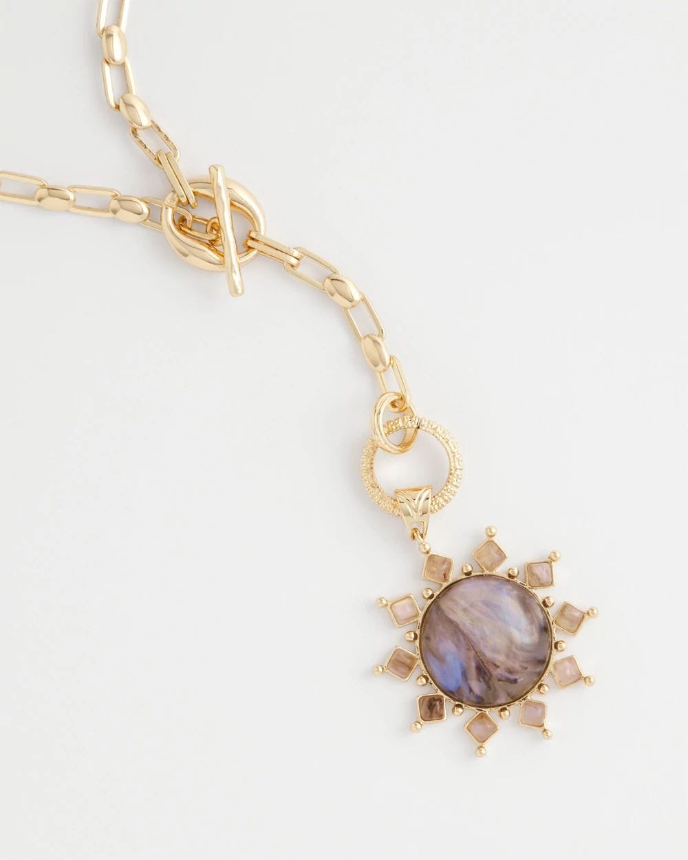 Purple Resin Sun Pendant Necklace