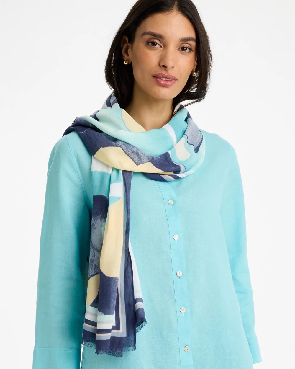 Artisanal Patch Oblong Scarf click to view larger image.