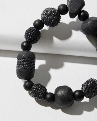 Black Stretch Bracelets Set