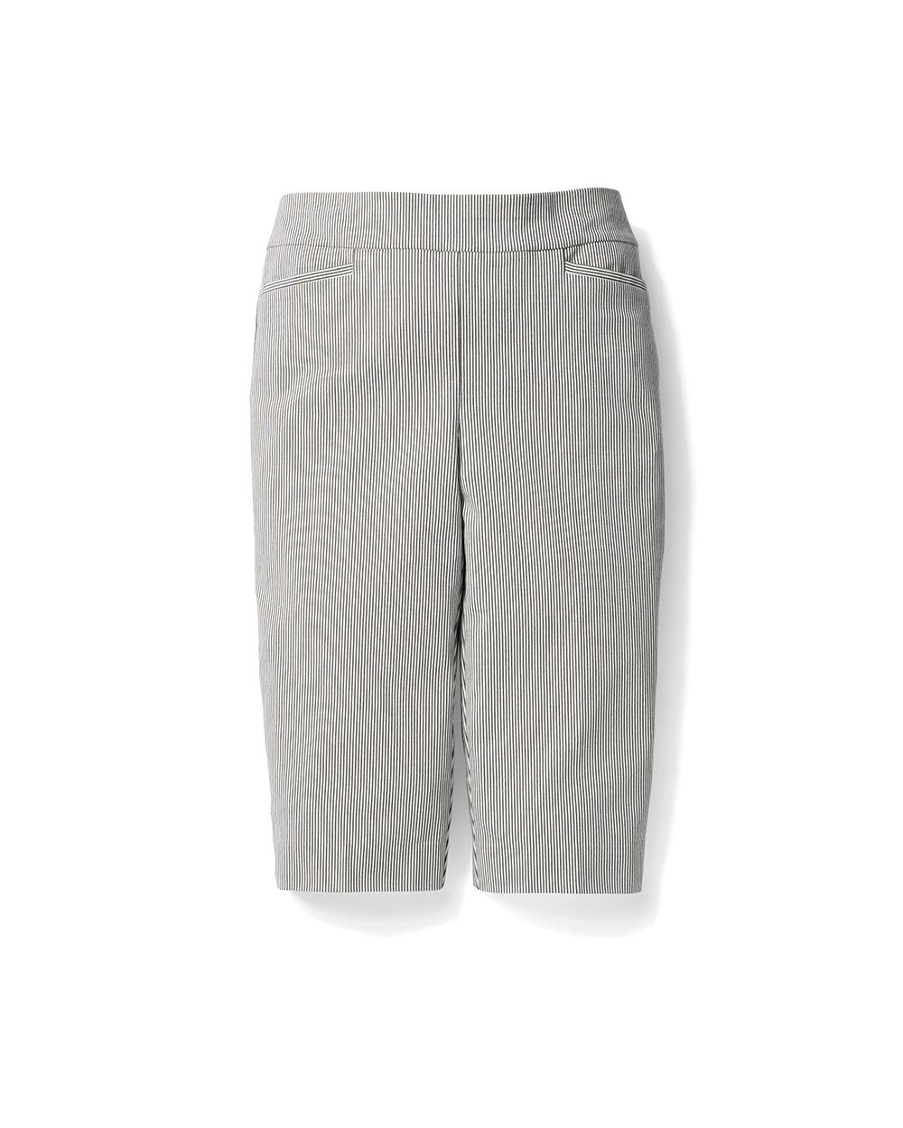 So Slimming Brigitte Pinstriped Slim Shorts- 13 Inch Inseam