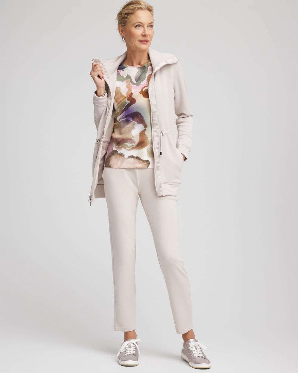 Zenergy® Scuba Floral Long-Sleeve Top click to view larger image.
