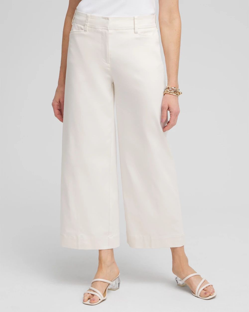 Cotton Sateen Cropped Pants