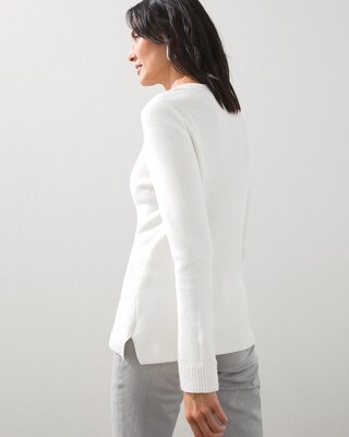 Sequin V-Neck Pullover Sweater