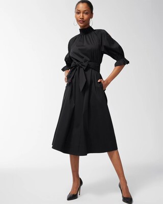 Black Label Poplin Cut Out Sleeve Dress