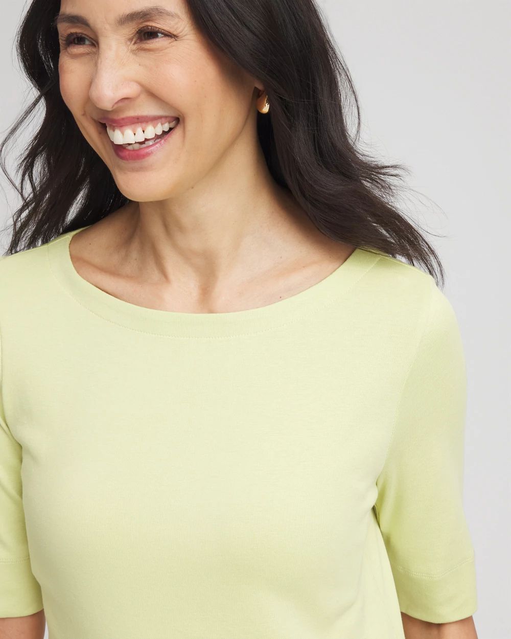 Pima Cotton Bateau-Neck Tee