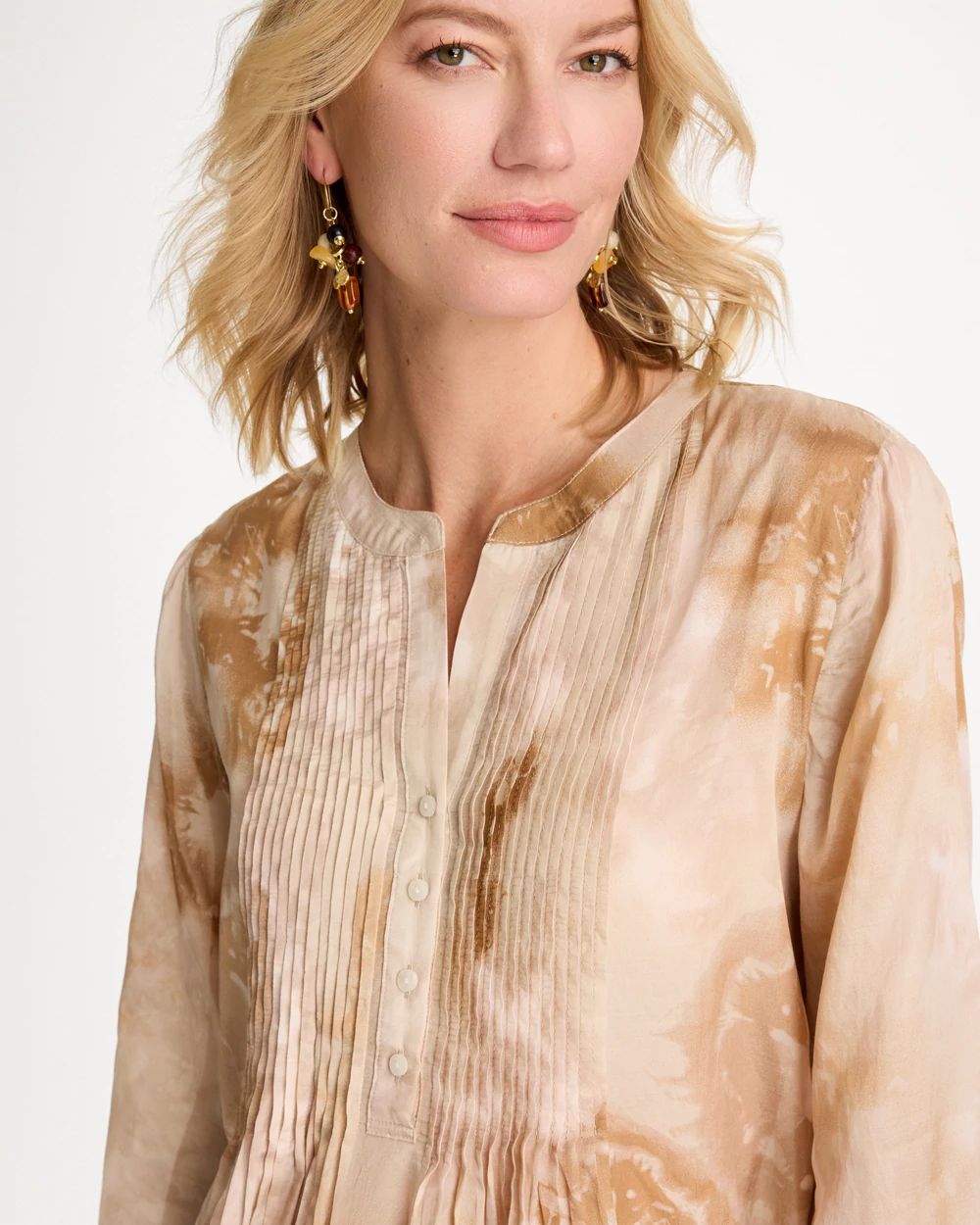 Cotton-Blend Pintuck Tunic click to view larger image.