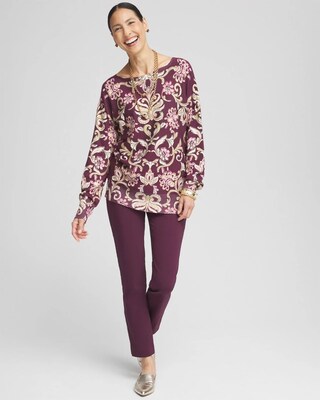 Foil Dolman-Sleeve Sweater click to view larger image.