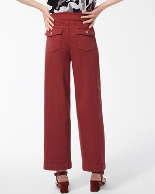 Pull-On Wide Leg Ankle Jeans