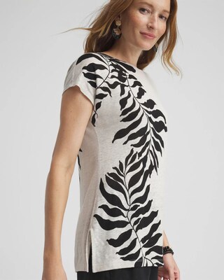 Leaf Print Linen Tunic click to view larger image.