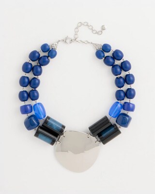 Double-Strand Resin Pendant Necklace