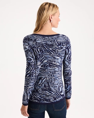 Ella Intarsia Bateau Pullover Sweater click to view larger image.