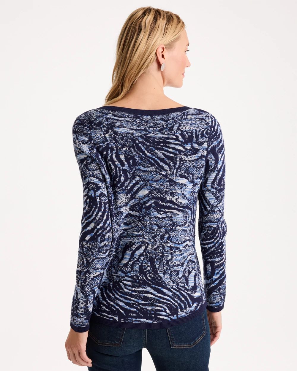 Ella Intarsia Bateau Pullover Sweater click to view larger image.