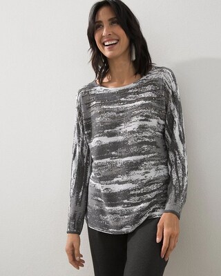 Studded Space Dye Pullover Sweater