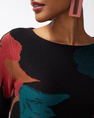 Abstract Print Double Knit Tunic
