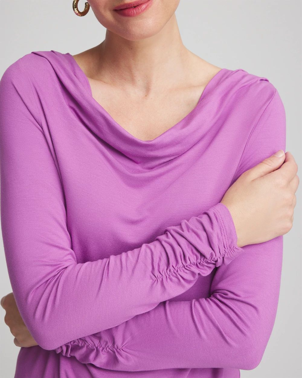 Touch of Cool™ Long-Sleeved Cowlneck Tee