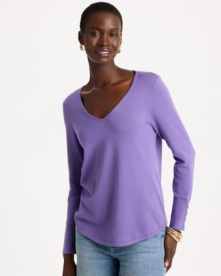 Ella V-Neck Pullover Sweater click to view larger image.