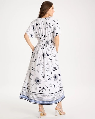 Petite Slub Flutter-Sleeve Vacation Dress click to view larger image.