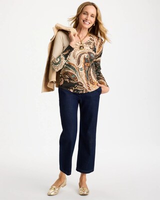 Paisley Ella V-Neck Pullover Sweater click to view larger image.