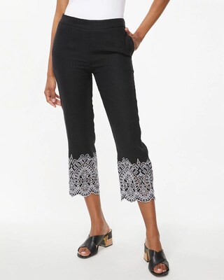 Linen Embroidered Crops