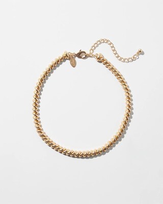 Gold Tone Twist Collar Necklace