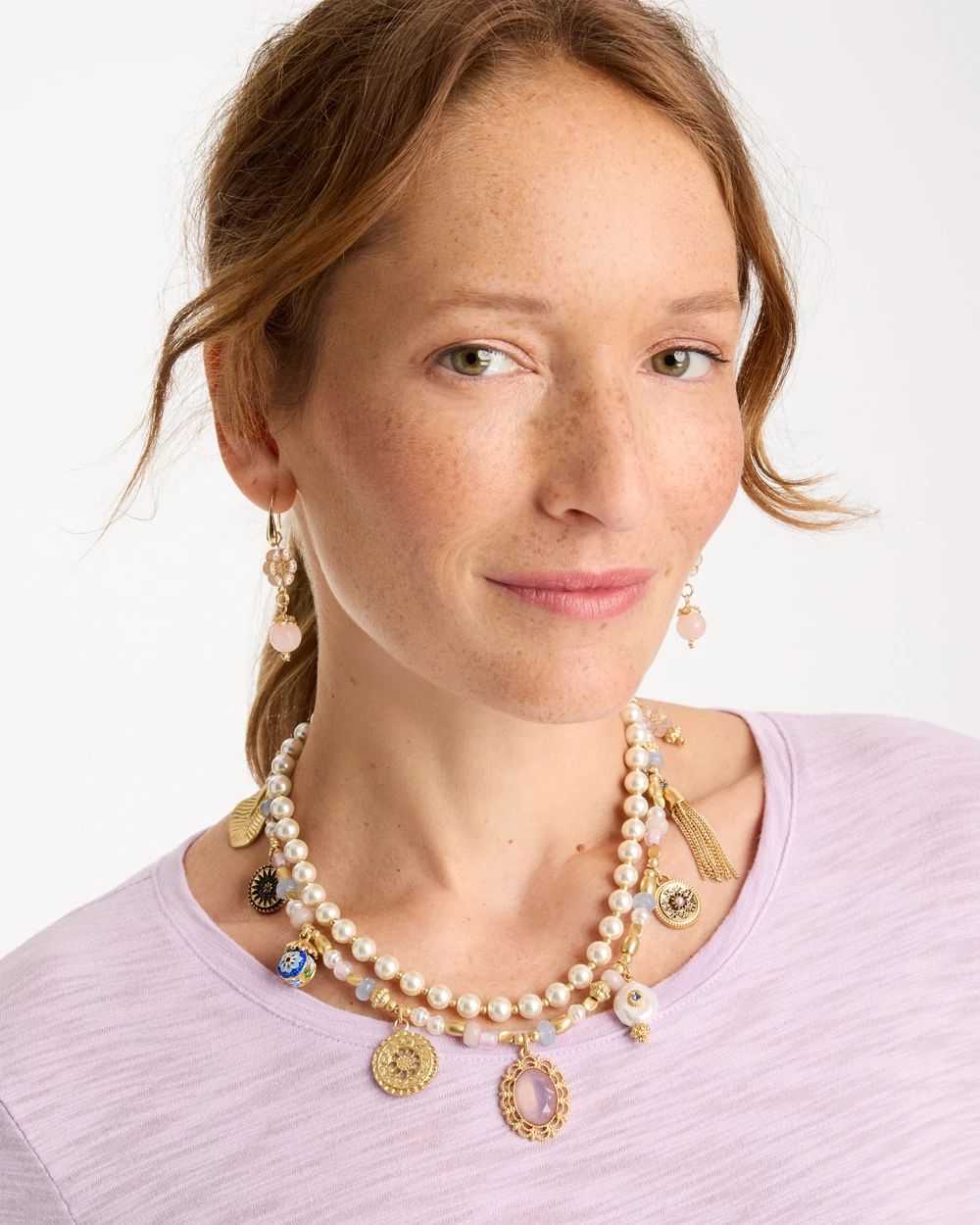 Genuine Jade Stone Charm Short Necklace click to view larger image.