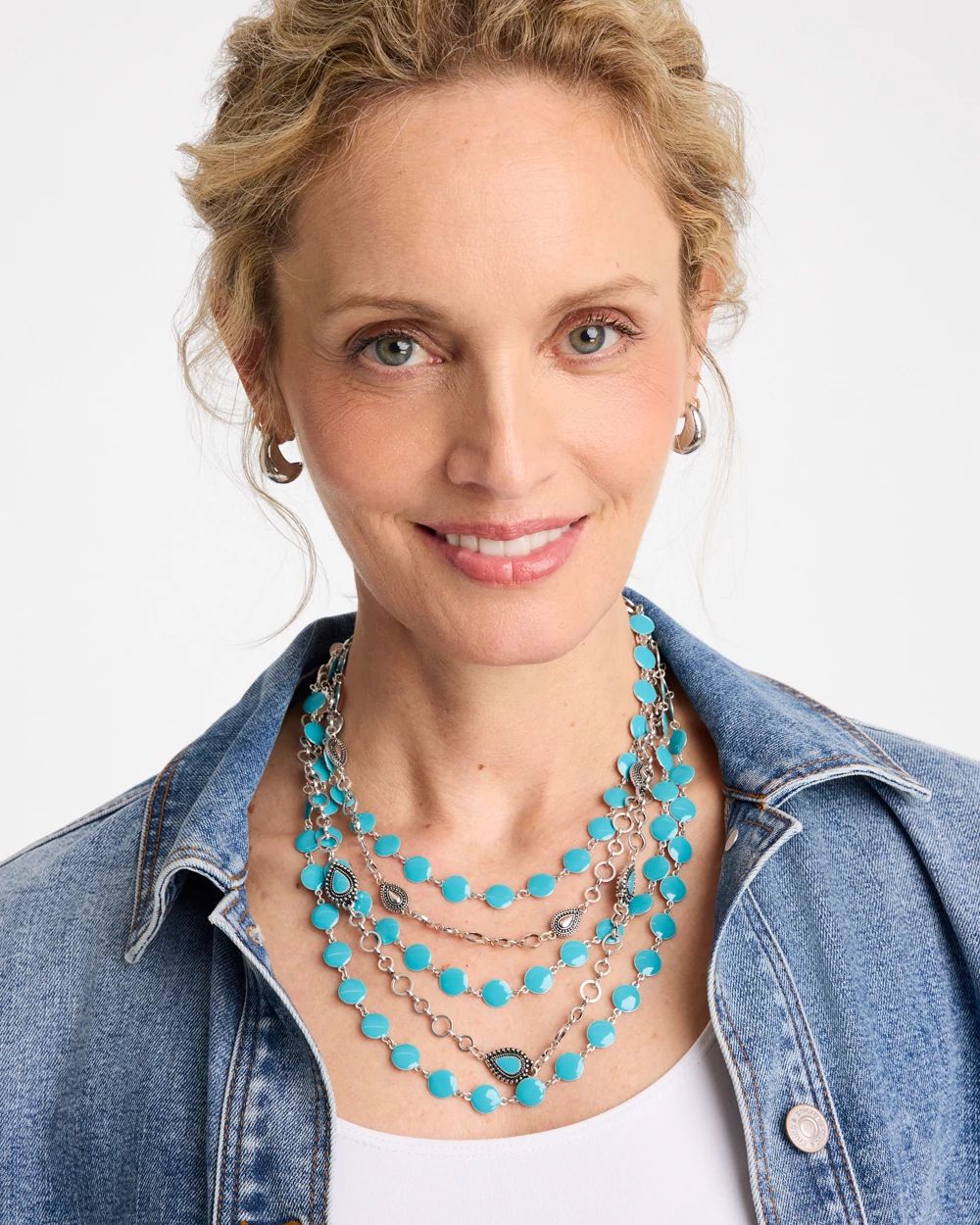 Multi-Strand Bib Necklace click to view larger image.
