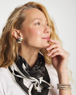 Mixed Metal Stud Earrings click to view larger image.