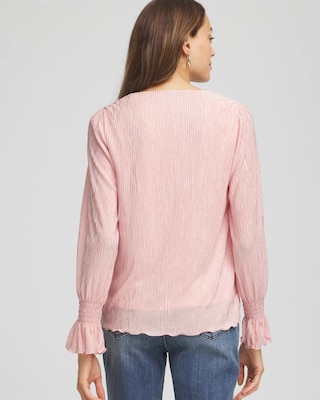 Crinkle Bodre Voop Neck Top click to view larger image.