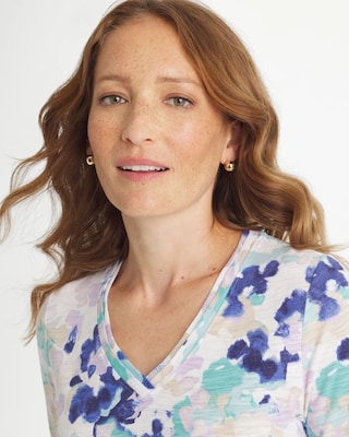 Pebbles Cotton Slub V-Neck Tee click to view larger image.