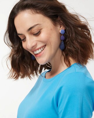 Blue Ombre Seed Bead Earrings