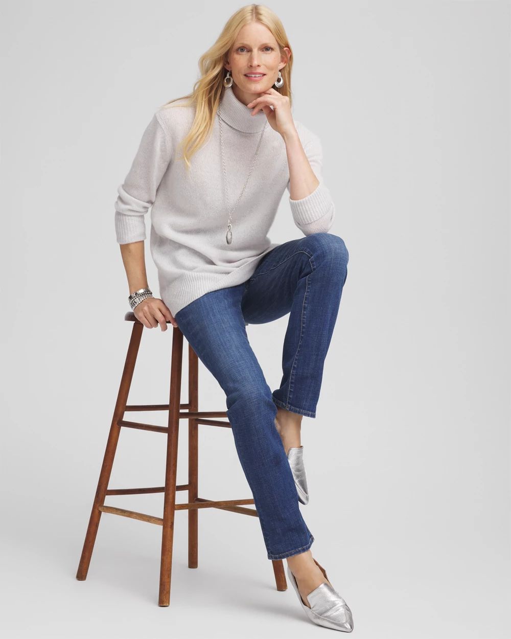 Cashmere Turtleneck Sweater Tunic