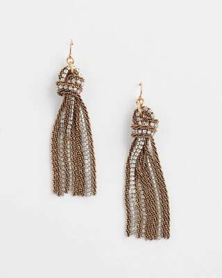 Mixed Metal Tassel Earrings