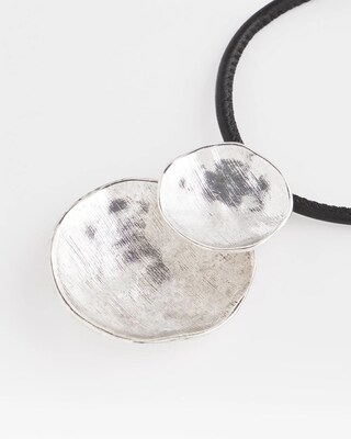 Silver Tone Circles Pendant Necklace click to view larger image.