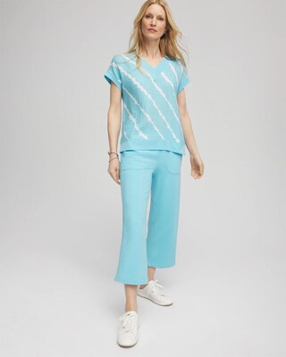 Zenergy® French Terry Gauze-Inset Cropped Pants click to view larger image.