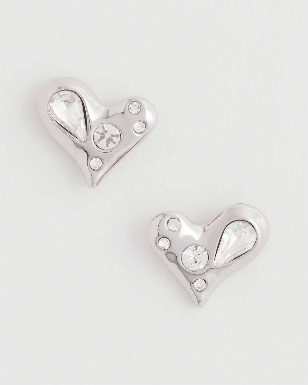 Mini Bejeweled Heart Stud Earrings