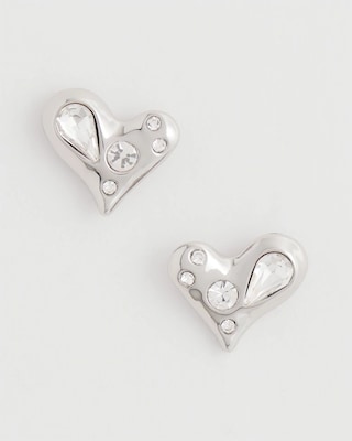 Mini Bejeweled Heart Stud Earrings