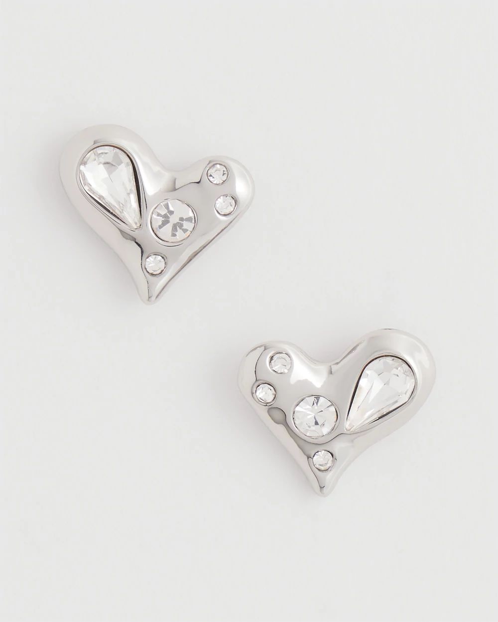 Mini Bejeweled Heart Stud Earrings