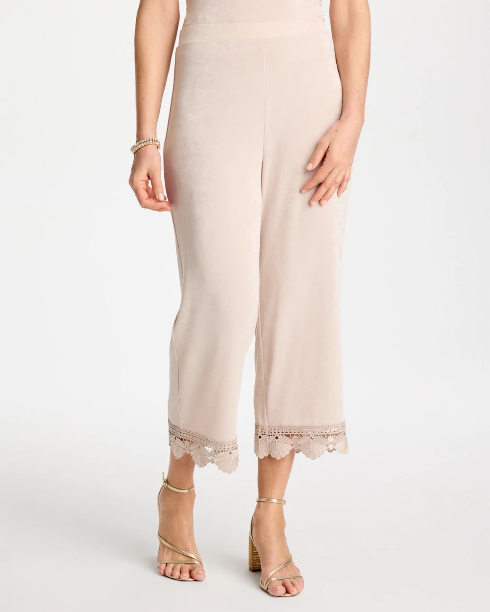 Travelers™ Lace Trim Cropped Pants