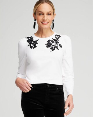 White Embellished Top