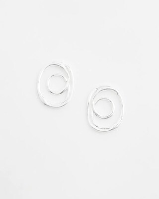 Silver Tone Round Earrings
