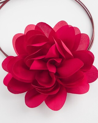 Red Flower Tie Choker Necklace
