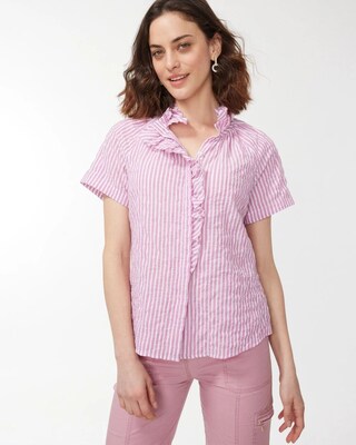 High Neck Stripe Shirt