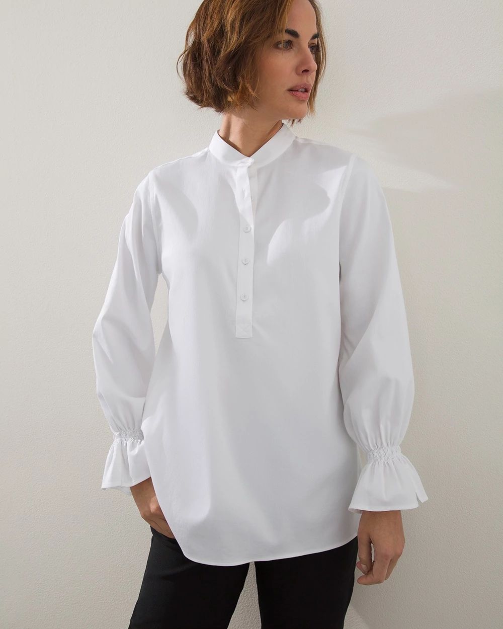 No-Iron Stretch Pullover Top