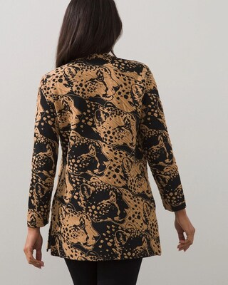 Animal Print Jacquard Cardigan
